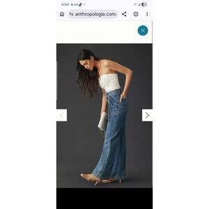 Hudson High Rise Belted Wide Leg Jeans Women's Size 16 Retails $225 medium wash